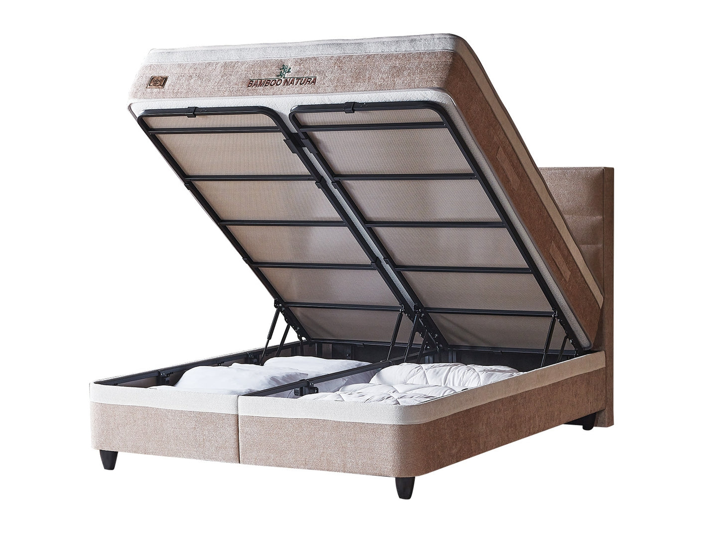 Gulta ar matraci Bambu 160/200 cm bēšs - N1 Home