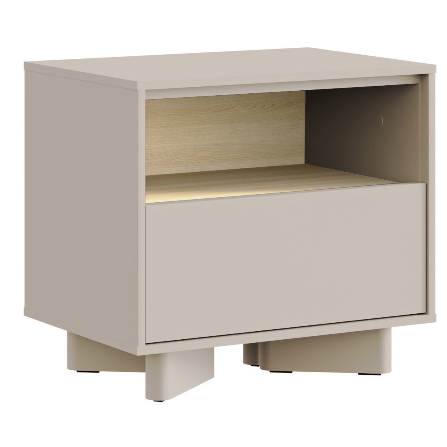 Naktsskapis Distri 50/46/35 cm Vičencas ozols/kašmirs