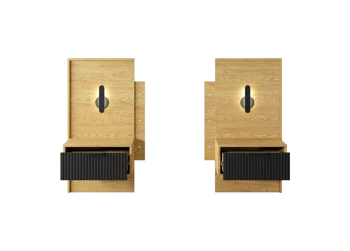 Naktsskapītis Balta 50/102/39 cm baltik ozols/melns - N1 Home