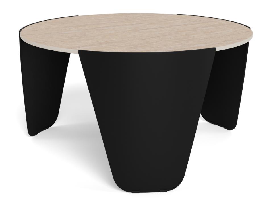 Kafijas galds 80/80/42 cm Travertine ceramic/melns