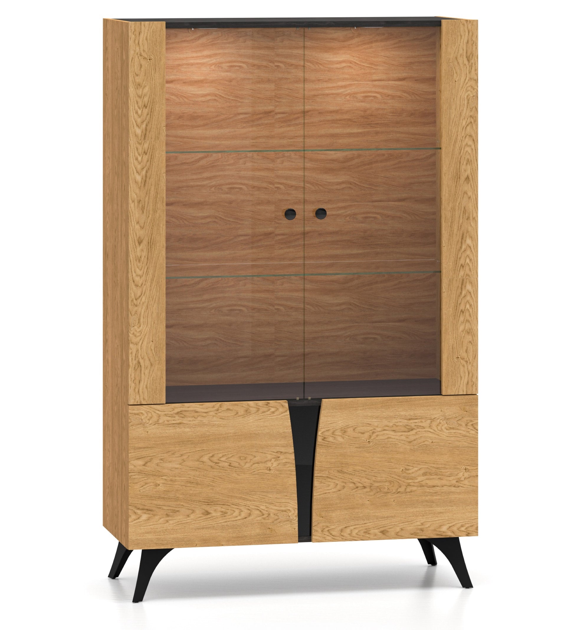 Skapis Toskana 152/94/38 cm ozols/melns - N1 Home