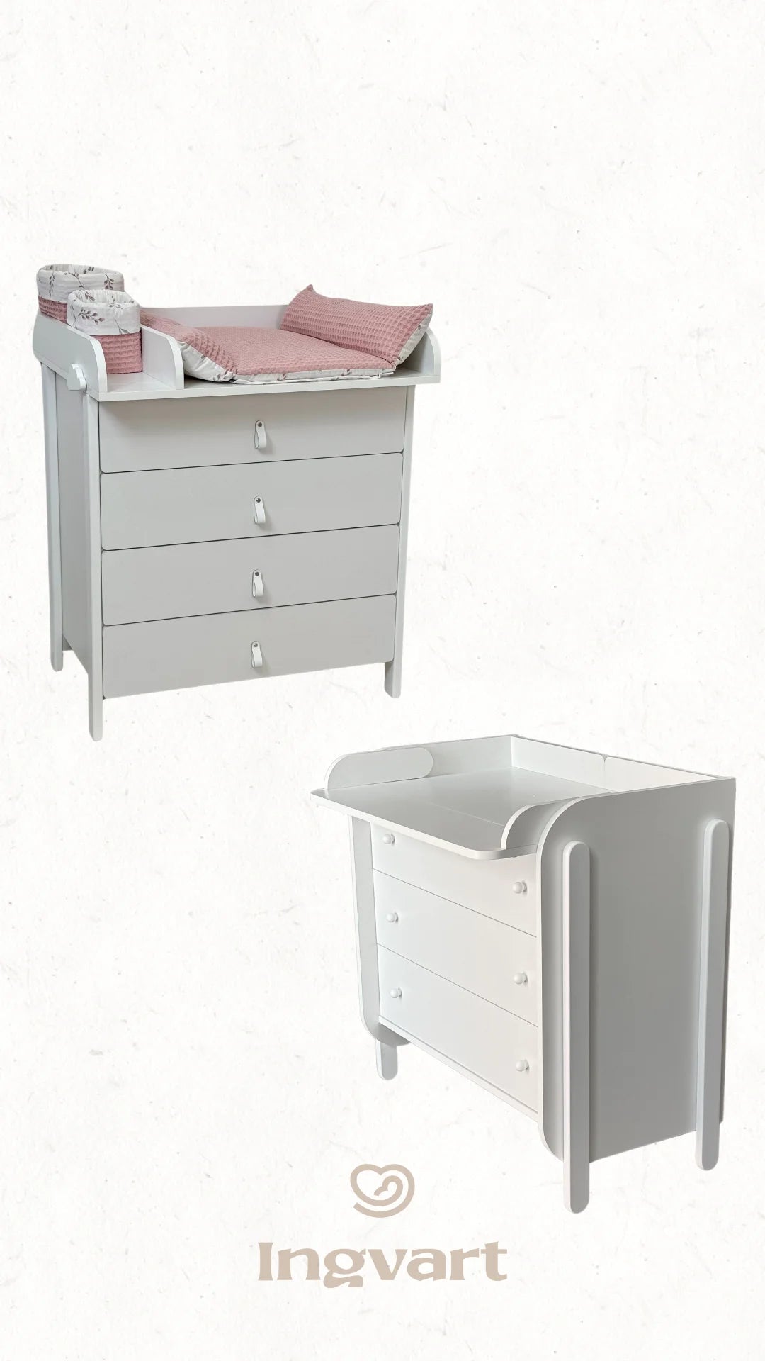 Ingvart Kumode ar Pārtinamo Galdiņu Scandi 82/80/50 cm White+Natural - N1 Home