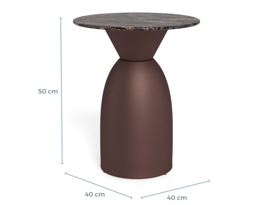 Kafijas galds Ferro 40/40/50 cm Cocoa marmors