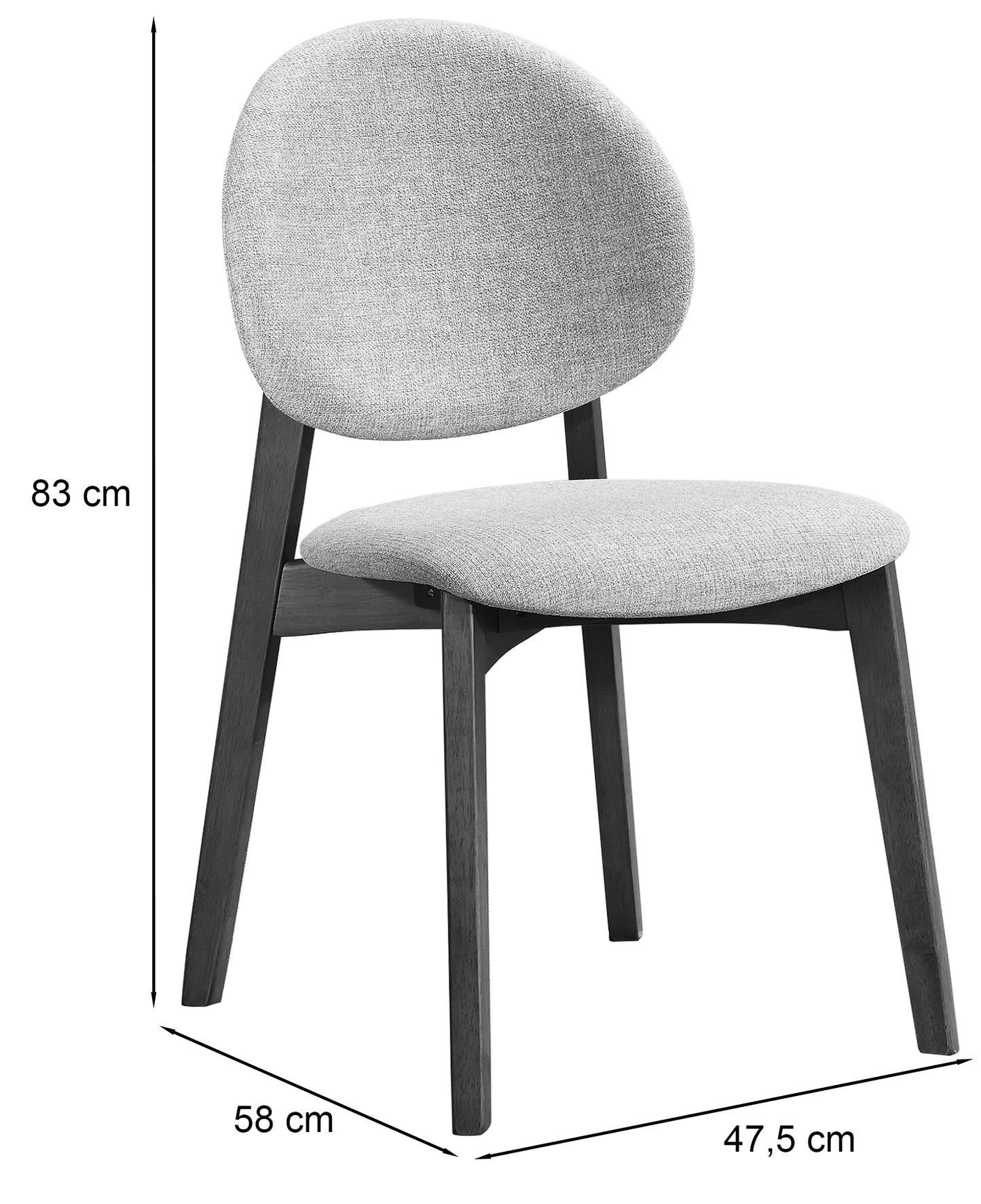 Krēsls Stens 83/47/58 cm rieksts/bēšs - N1 Home