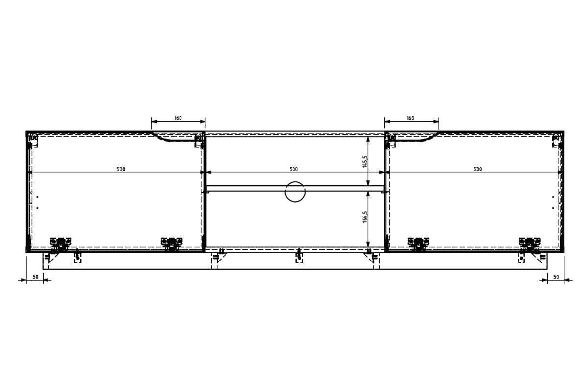 TV skapis LOFT mini 160/41/37 cm melns - N1 Home