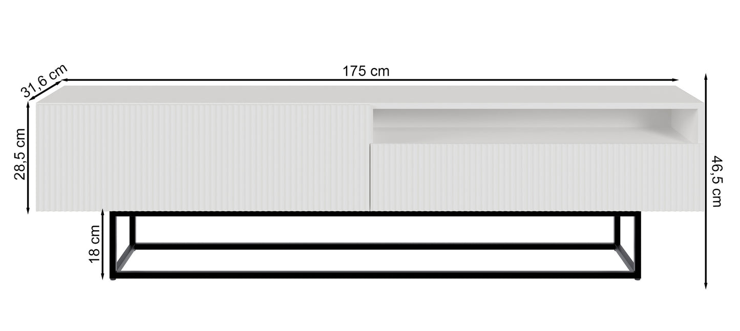 TV skapis Velda A 175/46/31 cm melns/zelts
