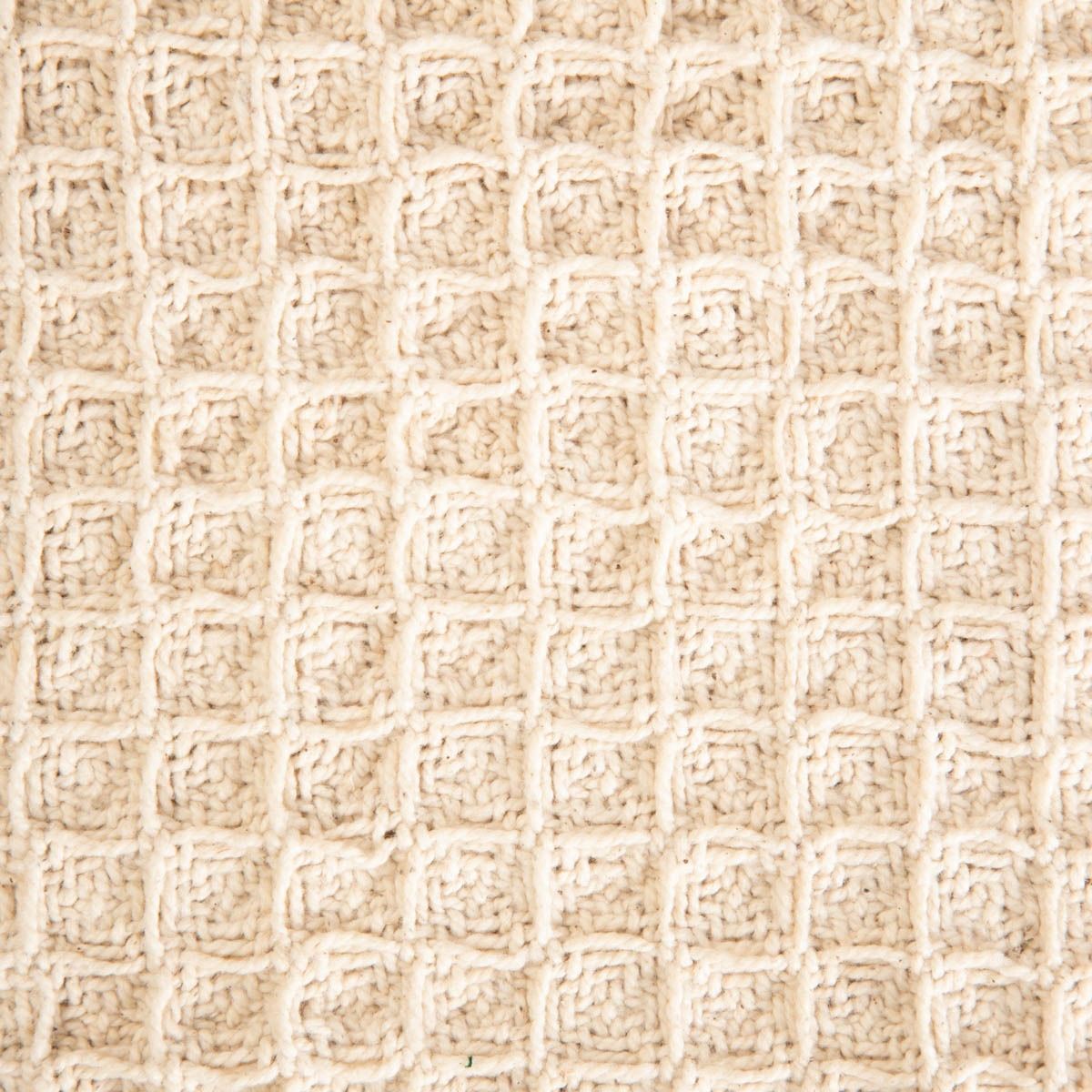 Kokvilnas sega Vaffe ar bārkstīm 130x170 cm ekru - N1 Home