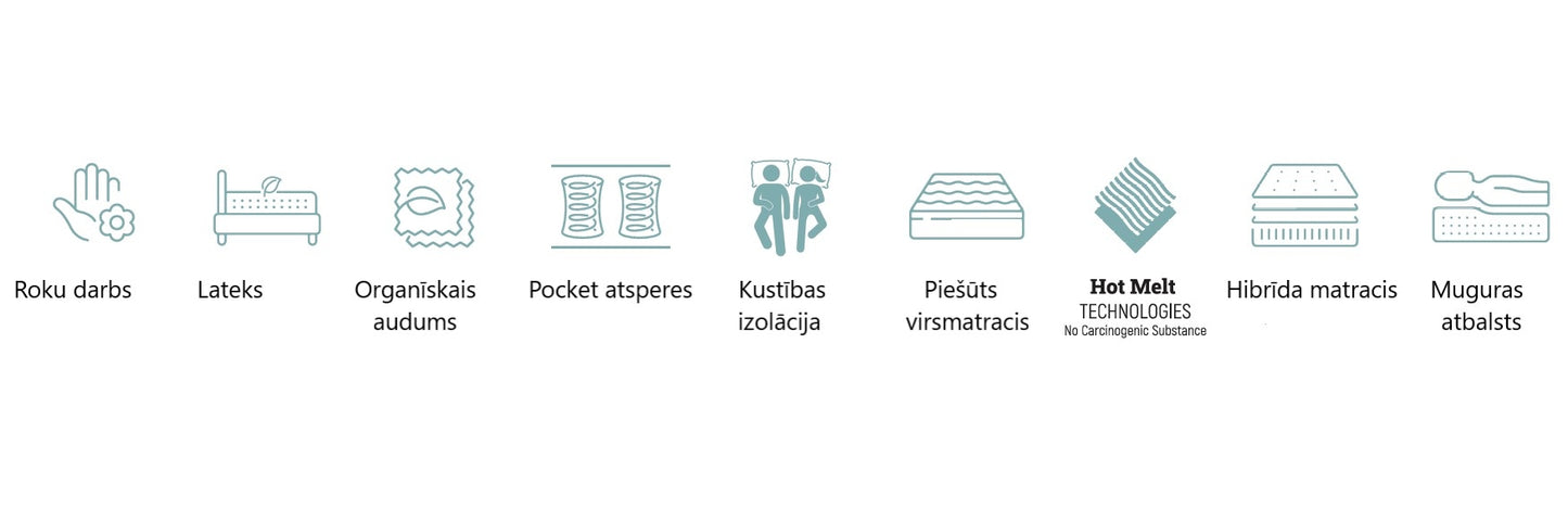 Matracis Dole 90;120;140;160;180;200/200 cm balts/bēšs - N1 Home