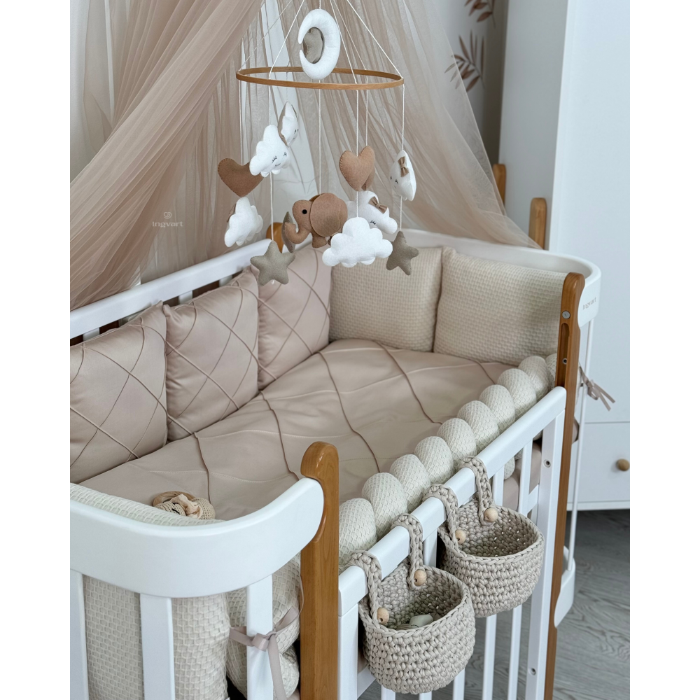 Satīna Gultas Veļas Komplekts "Platīns" bēšs - N1 Home