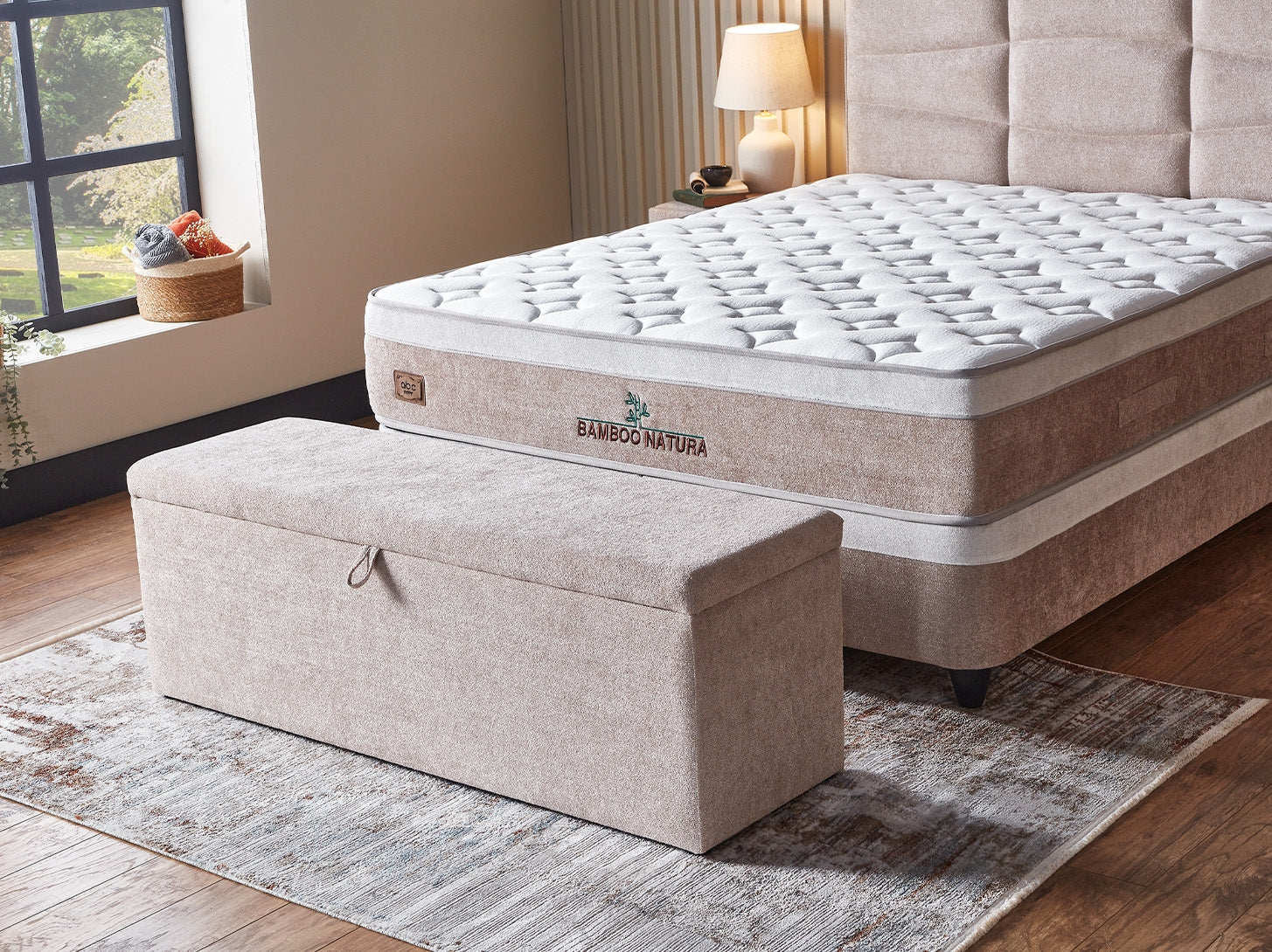 Gulta Bambu 160;180/200 cm bēšs - N1 Home