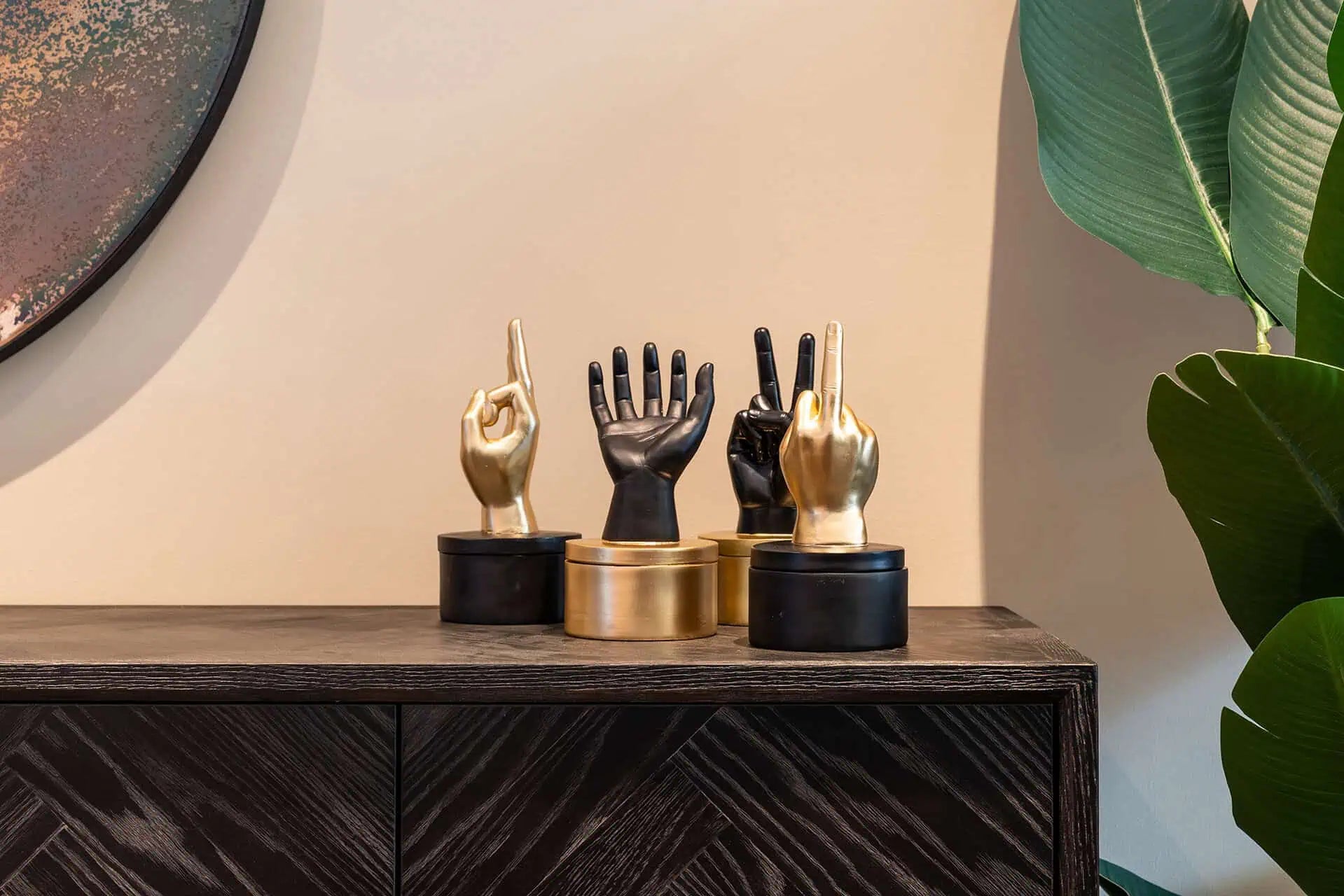 Kumode Blackbone misiņa 4 durvis Richmond Interiors 91/225/45 cm melna rustikāla - N1 Home