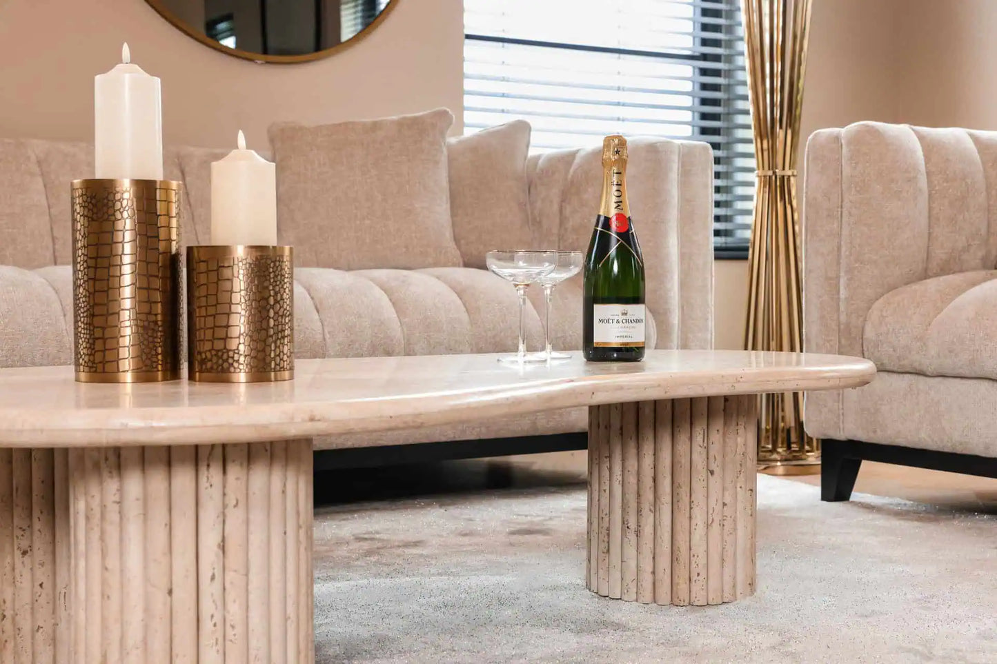 Svečturis Elyn gold large Richmond Interiors 23/12/12 cm zelts - N1 Home