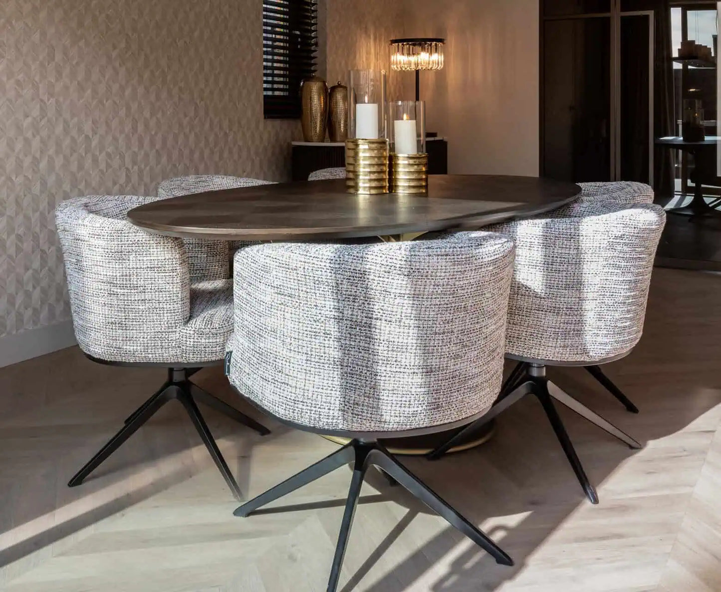 Svečturis Bodil gold large Richmond Interiors 40/13/13 cm zelts - N1 Home