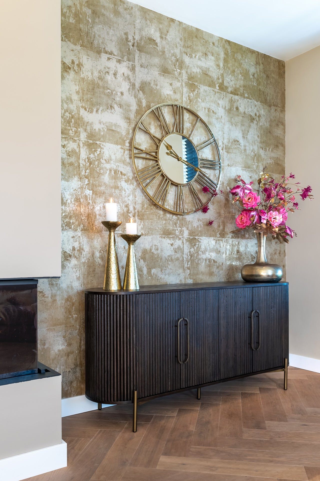 Kumode Luxor 4-durvju Richmond Interiors 85/180/50 cm brūns - N1 Home