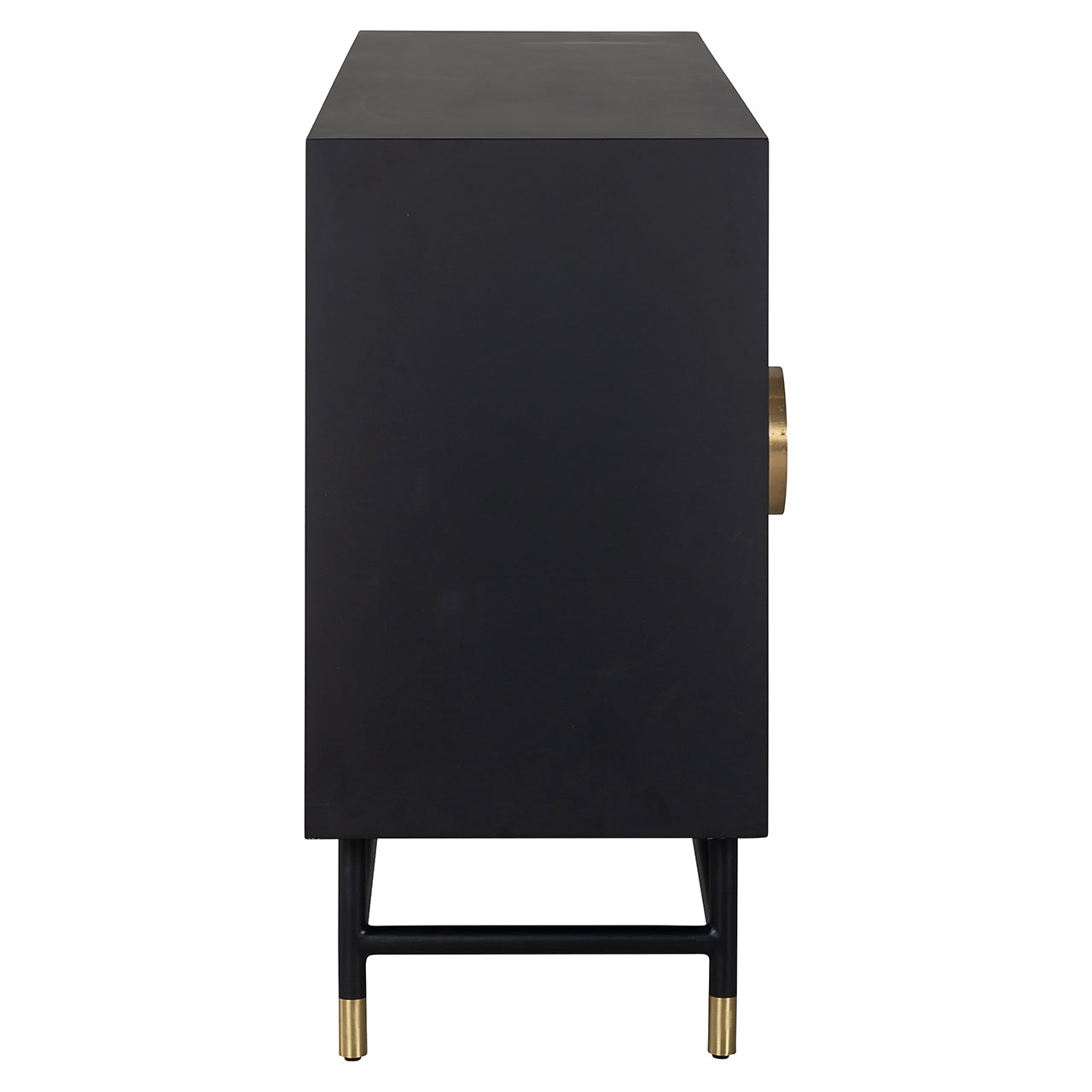 Kumode Novas 4-durvju Richmond Interiors 80/150/40 cm melns/balts - N1 Home