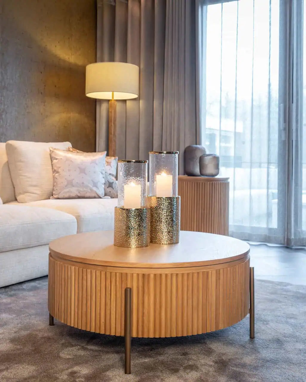 Svečturis Marlou gold large Richmond Interiors 40/15/15 cm zelts - N1 Home