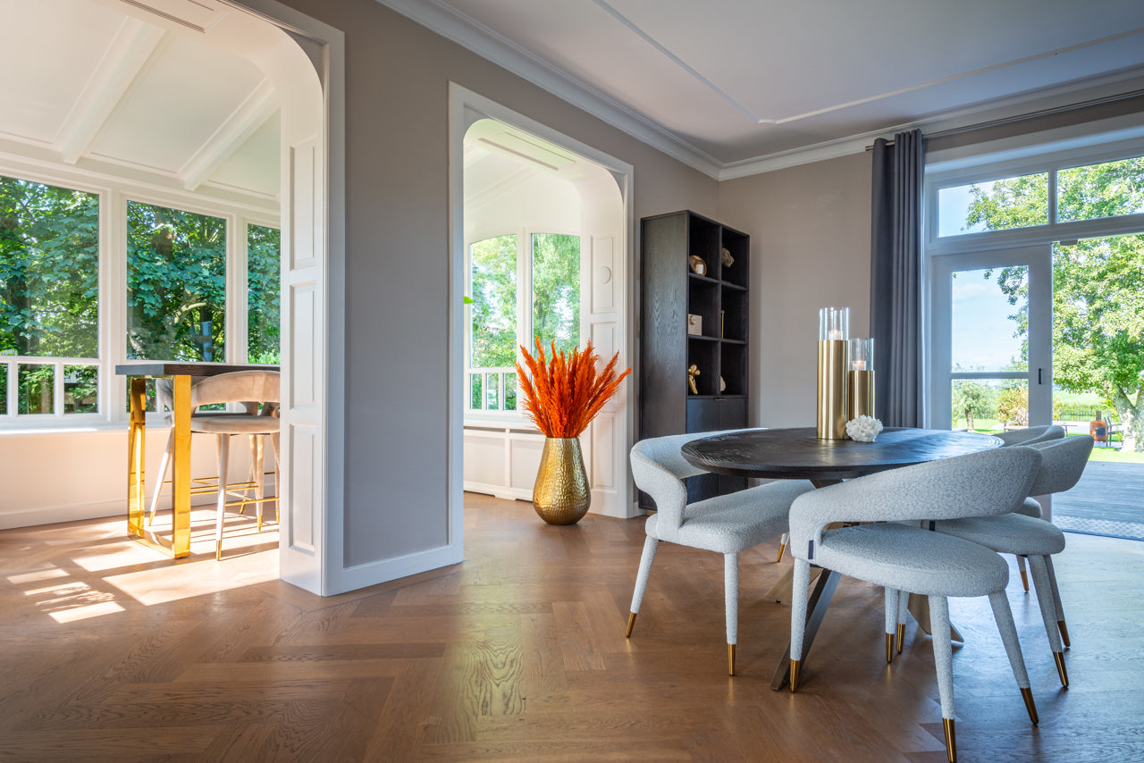 Galds Blackbone Brass black rustic Richmond Interiors 76/230/100 cm melns/bronza - N1 Home