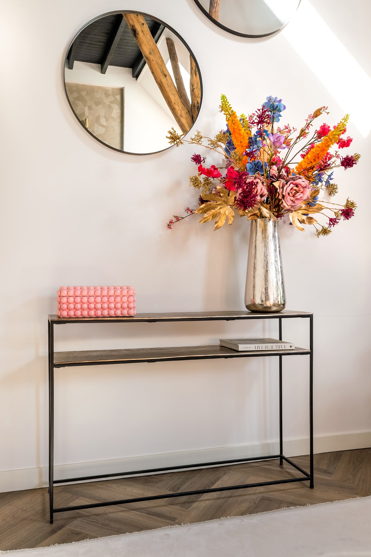 Konsole Chandon Richmond Interiors 80/119/30 cm šampanieša zelts - N1 Home