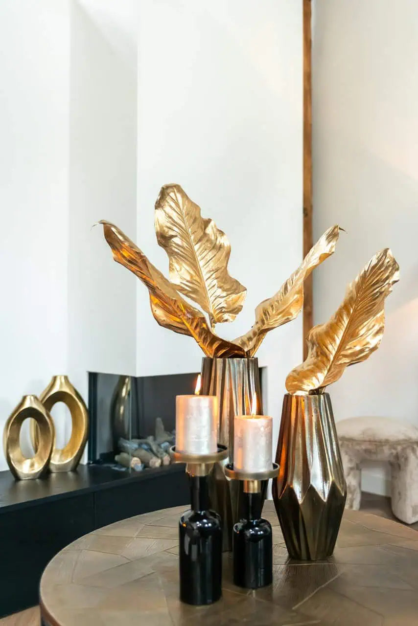 Vāze Richmond Interiors Alma small 30/19/6 cm birstēts zelts - N1 Home