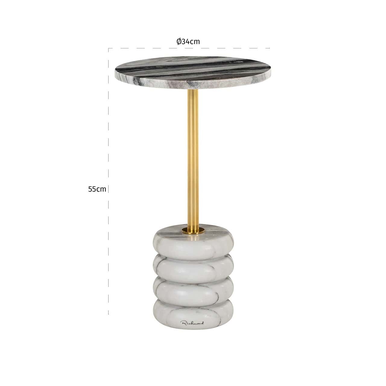 Kafijas galds Isolde Richmond Interiors 34/55/34 cm zelts