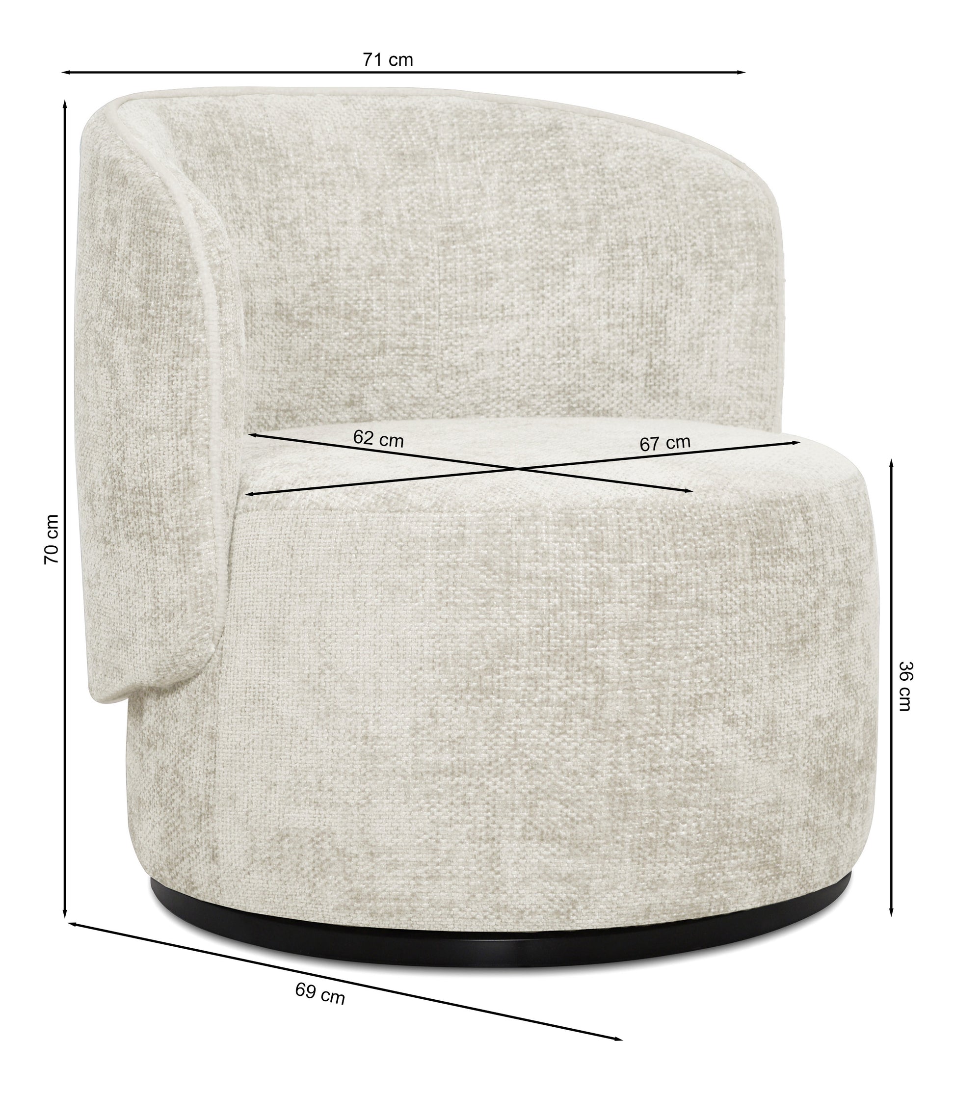 Krēsls Zambi 70/71/69 cm Haga 43 - N1 Home