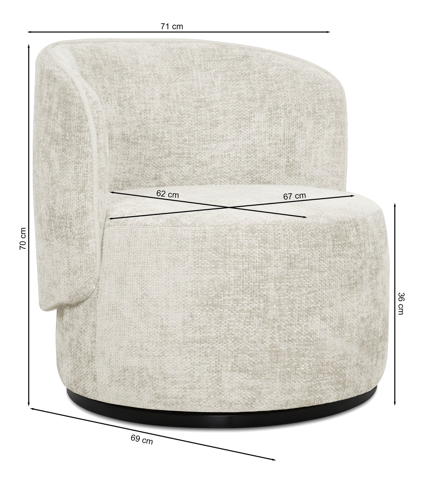 Krēsls Zambi 70/71/69 cm Haga 16 - N1 Home