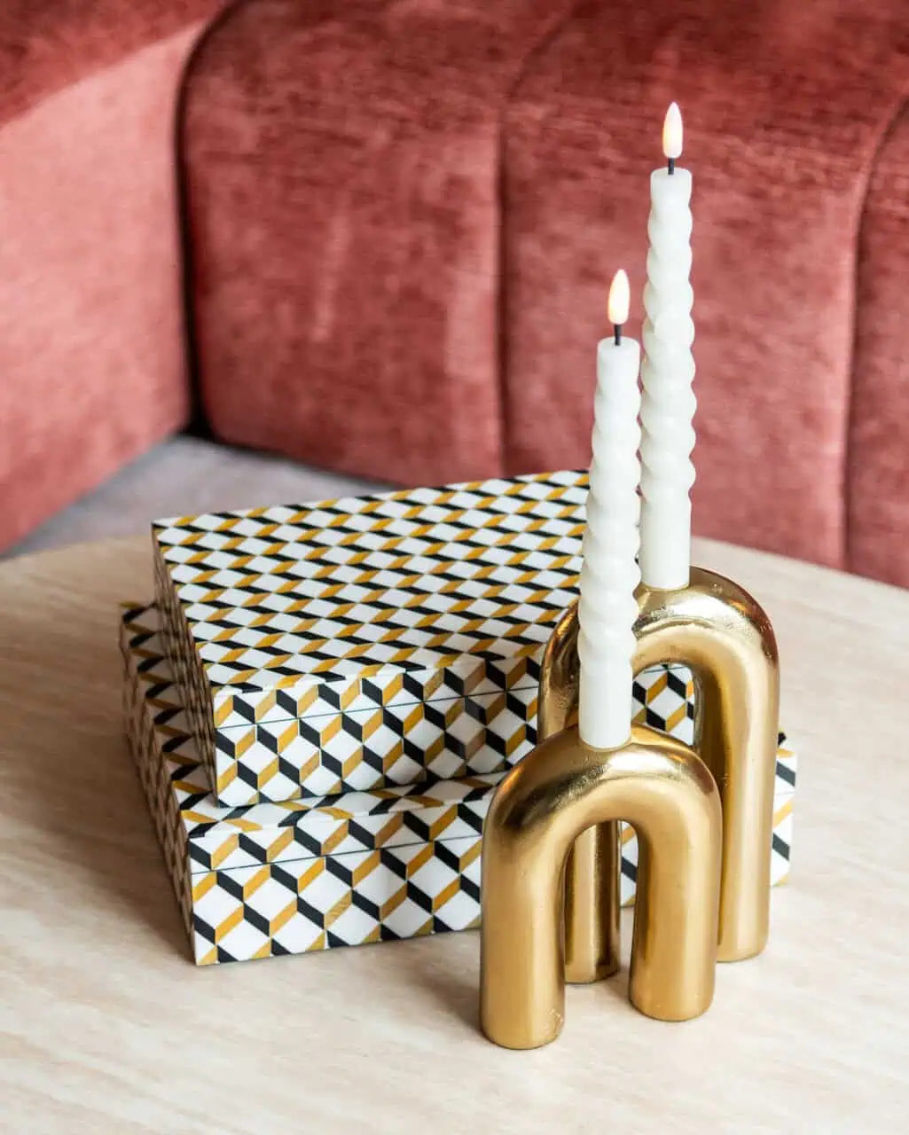 Svečturis Rowin gold large Richmond Interiors 20/12/7 cm zelts - N1 Home