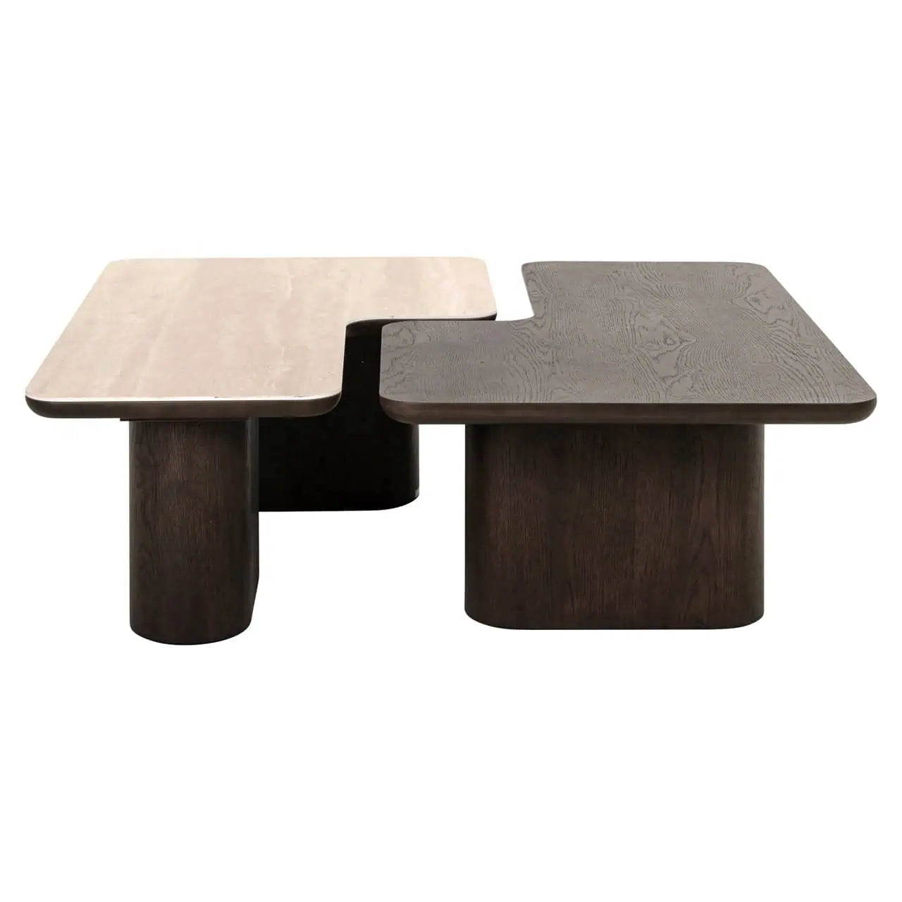 Kafijas galds Nando brown (Set of 2) Richmond Interiors 38/165/90 cm brūns/bēšs - N1 Home
