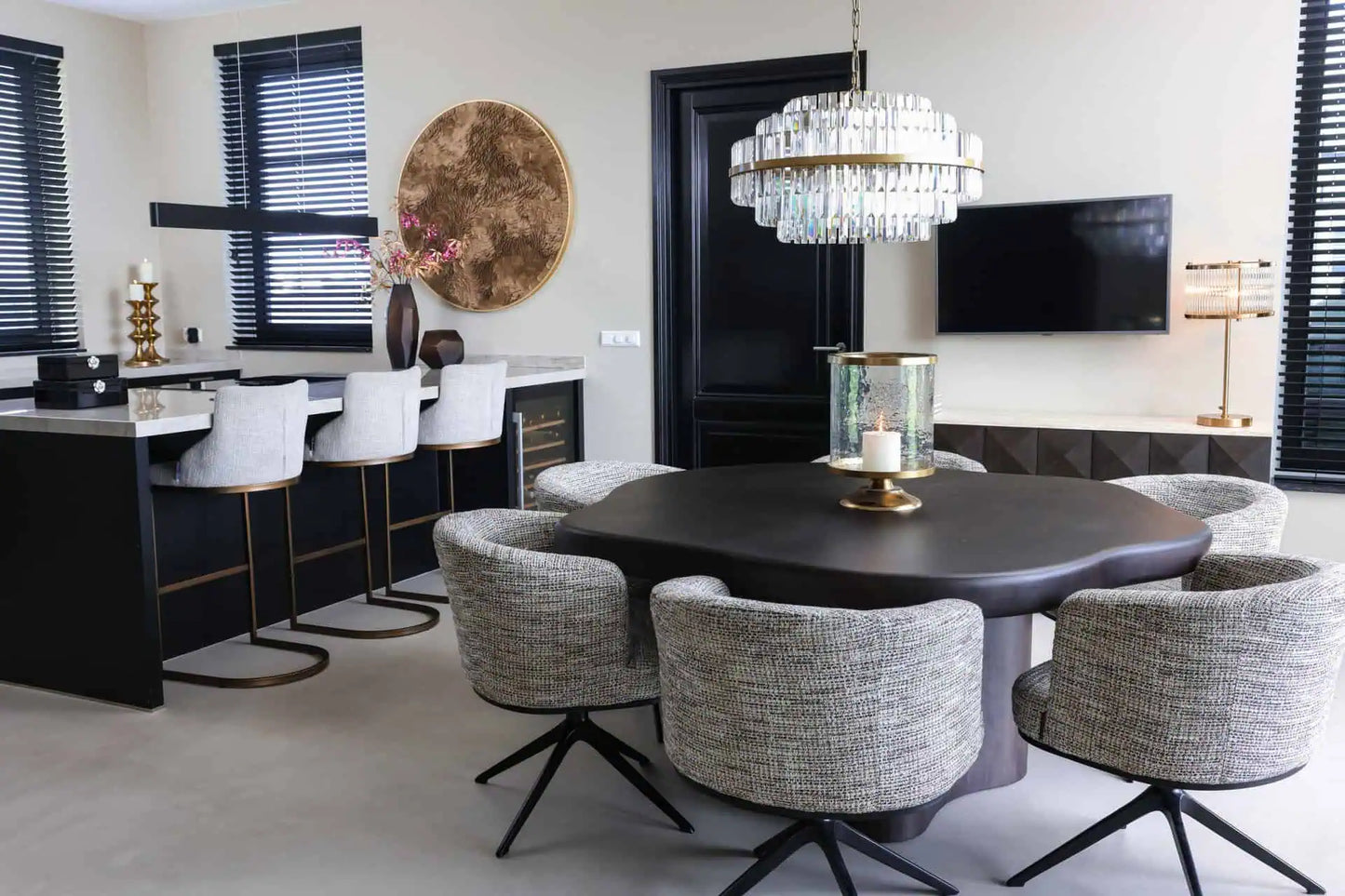 Bāra krēsls Bolton  (Set of 2) Richmond Interiors 103/48/48 cm brown tweed - N1 Home