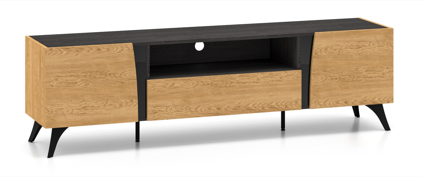 TV skapis Toskana 180/51/38 cm ozols/melns