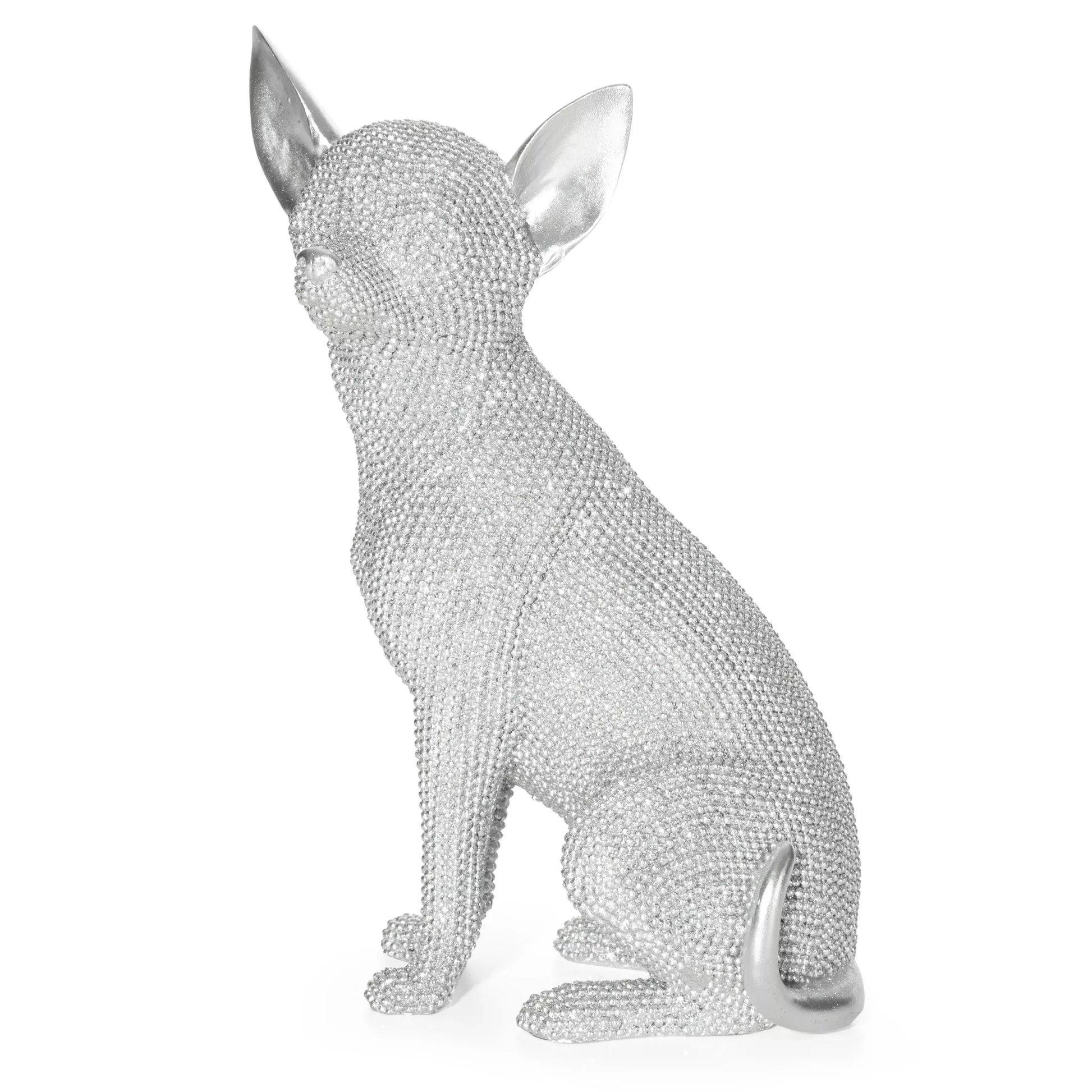 Dekoratīva figūriņa Emilio ar smalku strukturālu rakstu 16/11/26 cm sudrabs - N1 Home