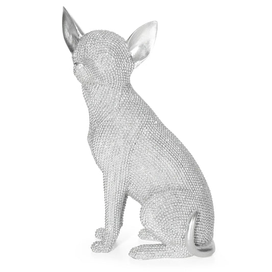 Dekoratīva figūriņa Emilio ar smalku strukturālu rakstu 16/11/26 cm sudrabs - N1 Home