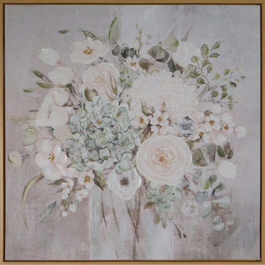 Glezna Aurika 2 uz audekla ar ziedu motīvu 60/60 cm - N1 Home