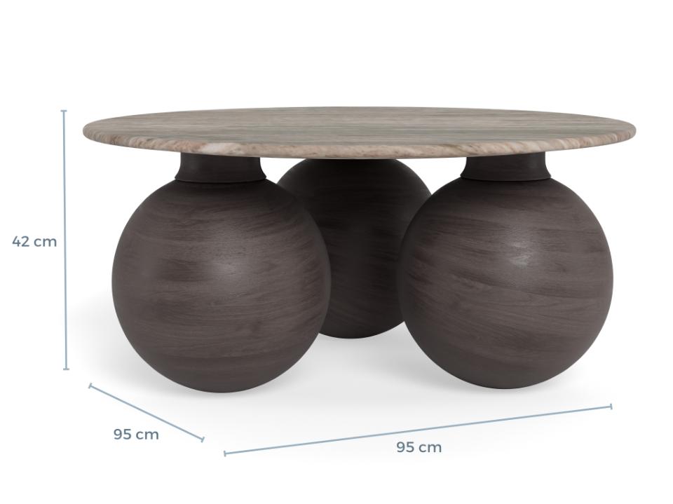 Kafijas galds Kosya 95/95/42 cm Toronto marmors