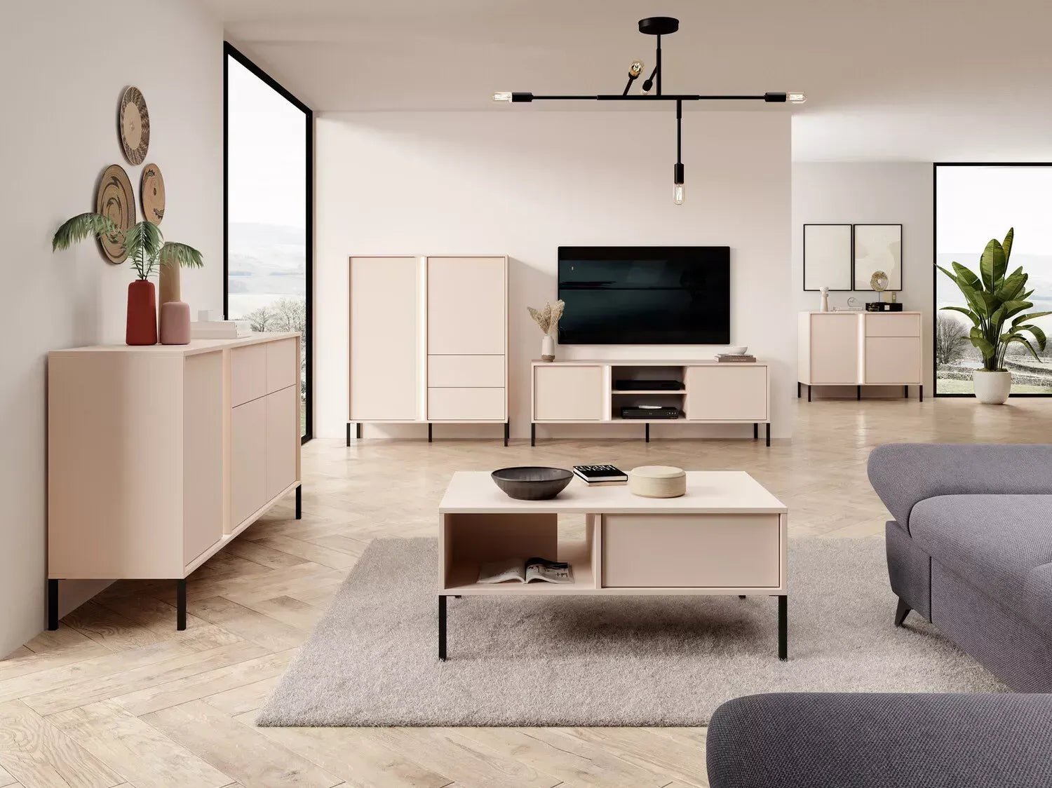 Kafijas galdiņš Dasty 96/44/60 cm kašmirs - N1 Home