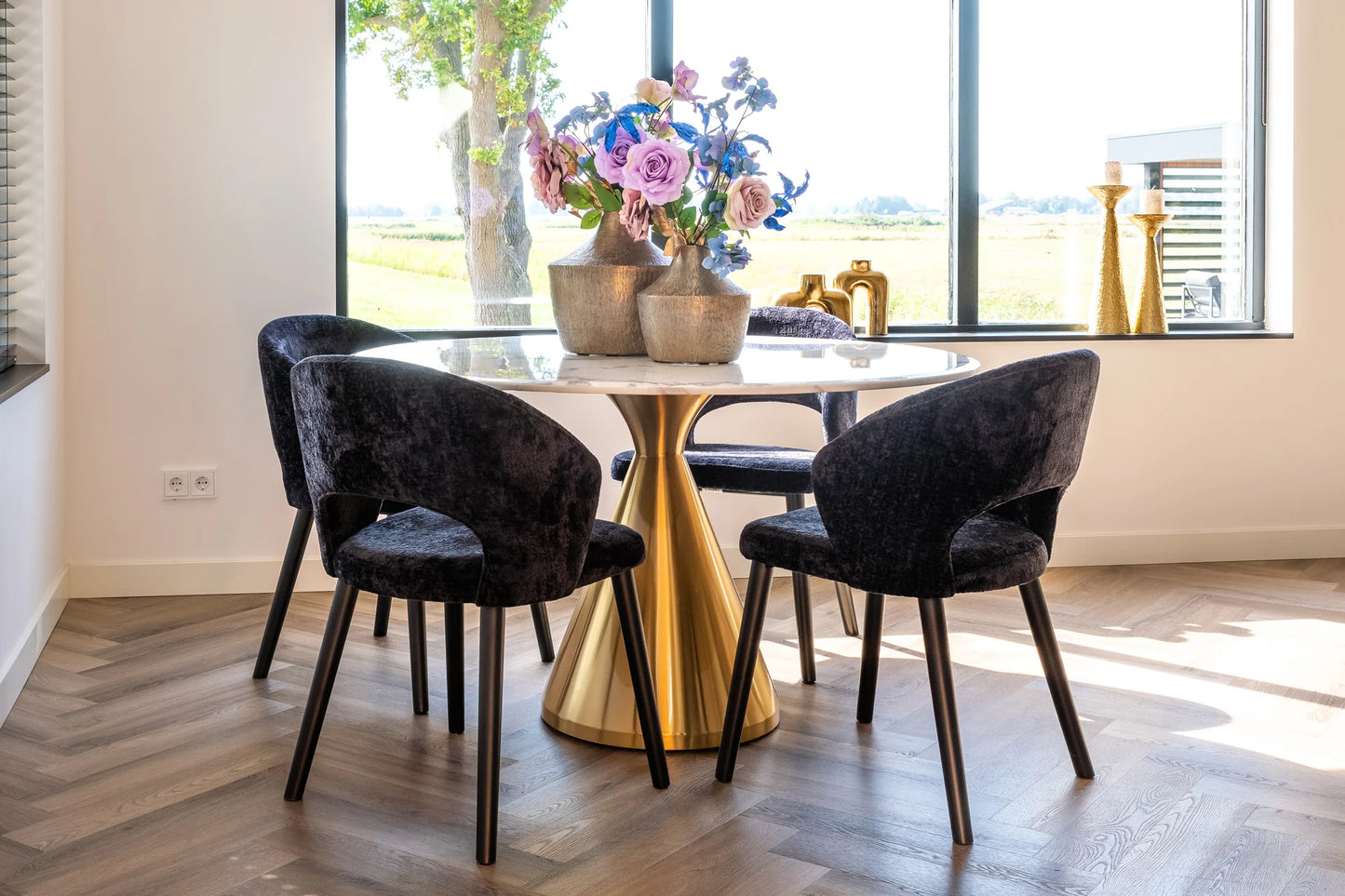 Ēdamgalds Tenille Richmond Interiors 76/130/130 cm  bulēts zelts - N1 Home