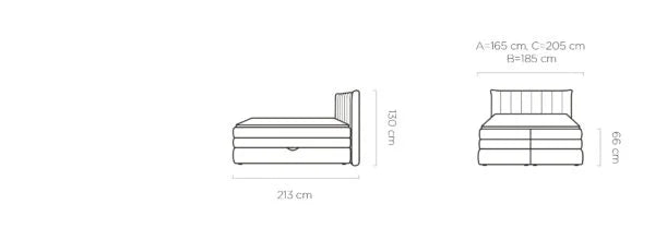 Gulta Amba 40/160/180 x 200 cm krēms - N1 Home