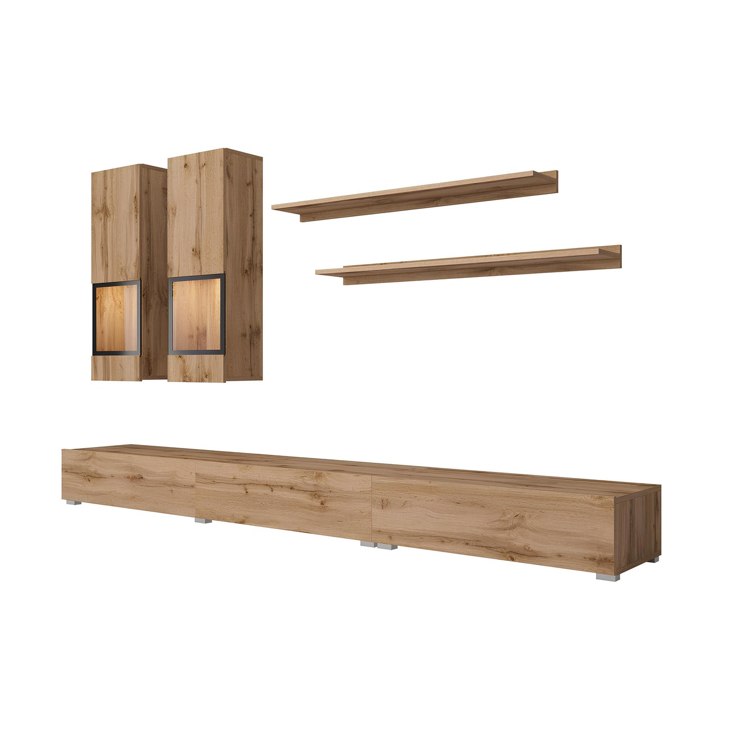 Sienas bloks Barots 270/41 cm Votan ozols/melns - N1 Home