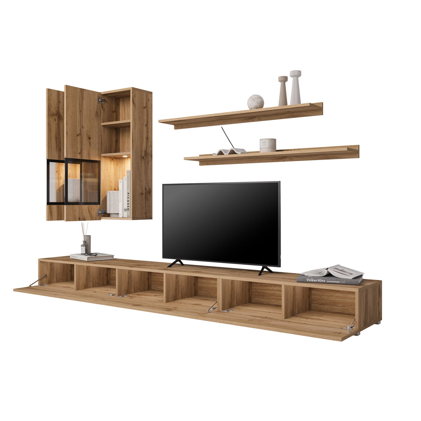 Sienas bloks Barots 270/41 cm Votan ozols/melns - N1 Home