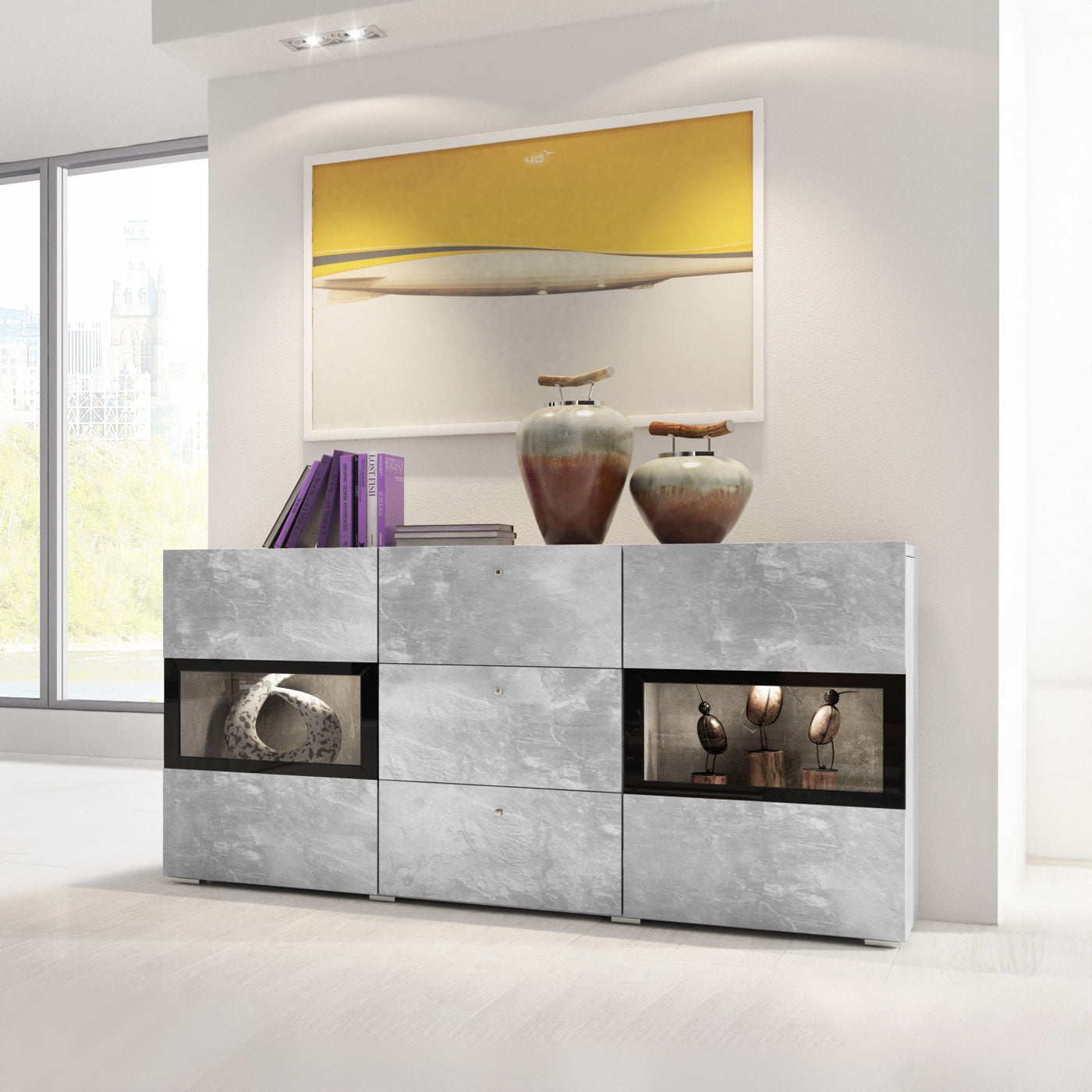 Kumode Barots 132/39/70 cm betons - N1 Home