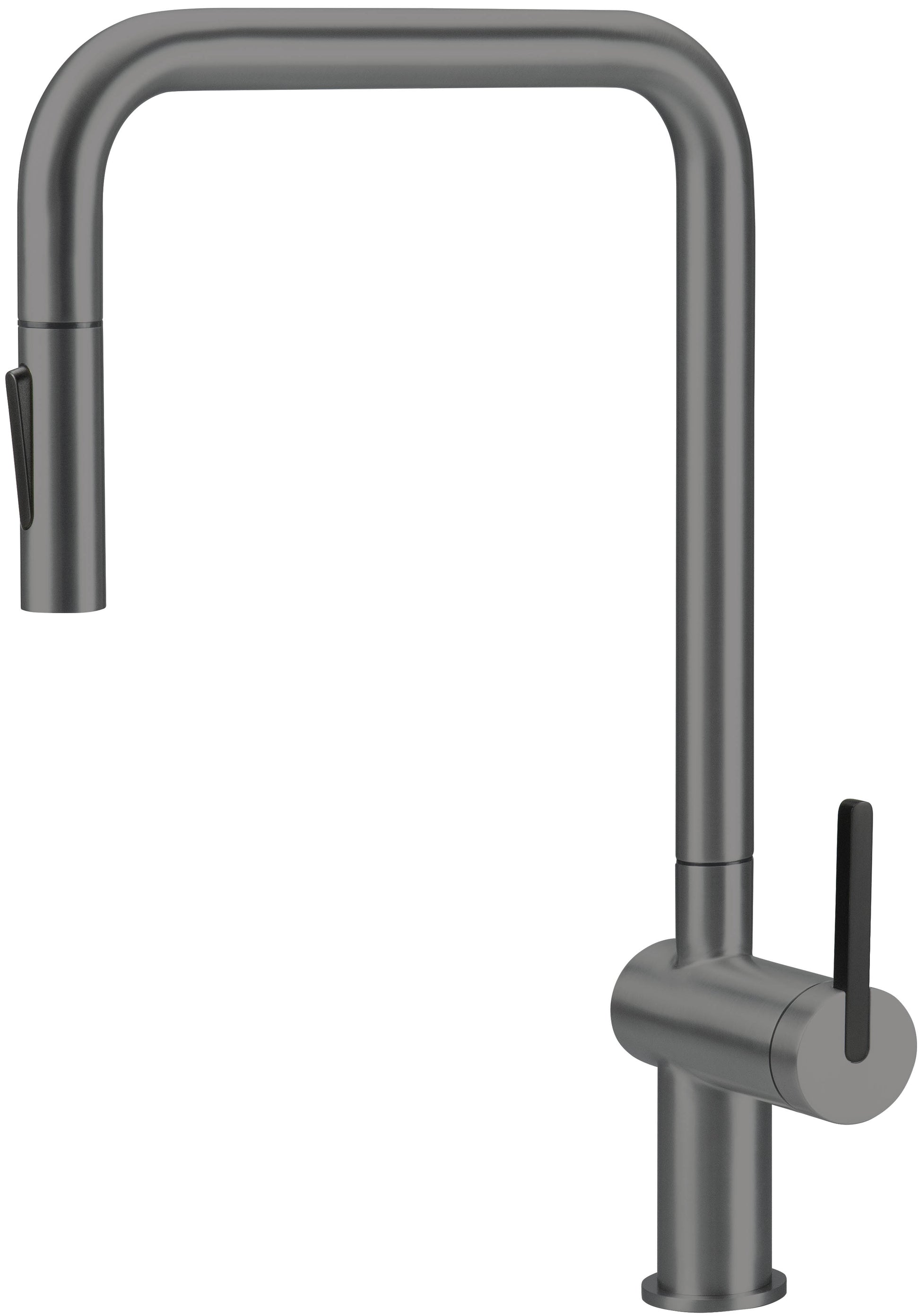 Virtuves jaucējkrāns ar izvelkamu snīpi Momi 408 mm titanium - N1 Home