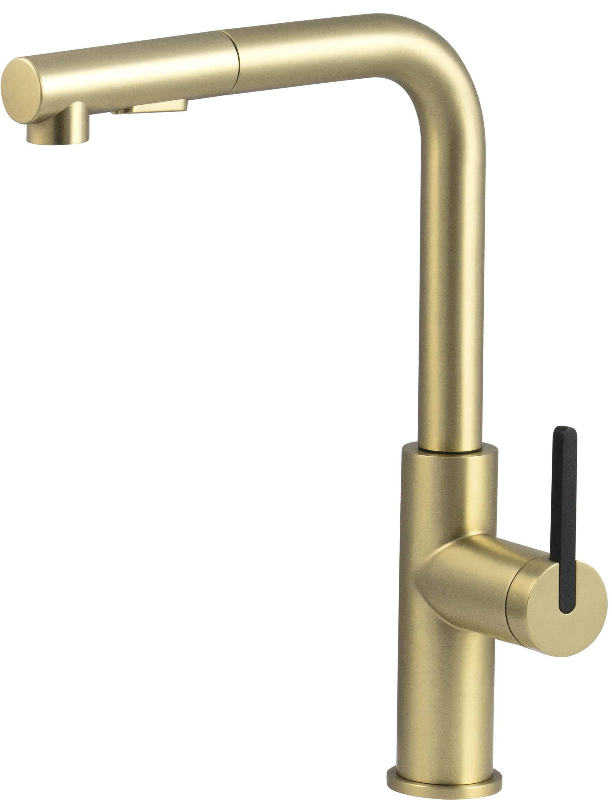 Virtuves jaucējkrāns ar izvelkamu snīpi MOMI 34,8 cm matēts zelts - N1 Home