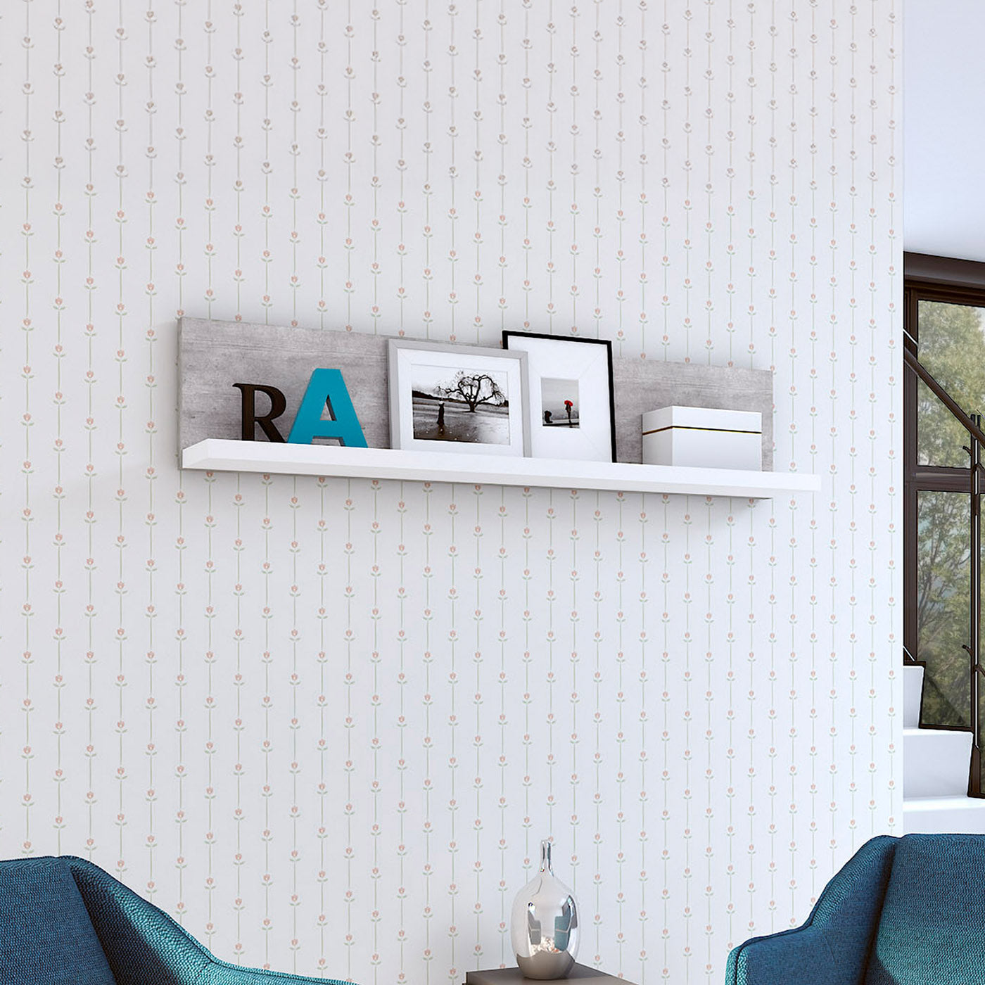 Sienas plaukts Botas 150/24/32 cm balts/betons Kolorādo - N1 Home