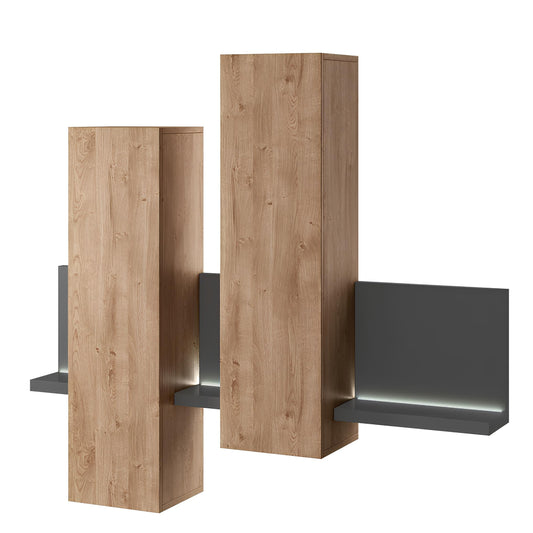 Skapis Botas 152/235/142 cm antracīts/ribbeka ozols - N1 Home