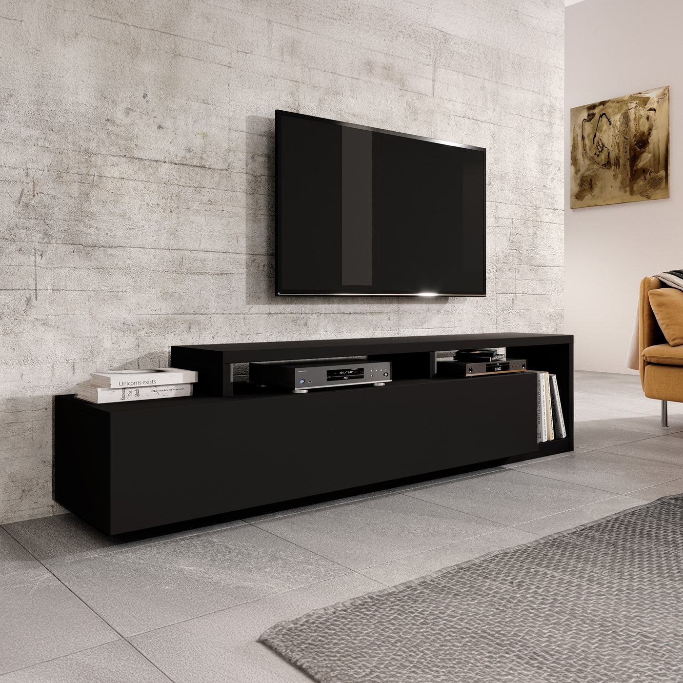 TV skapis Botas 219/45/52 cm melns - N1 Home