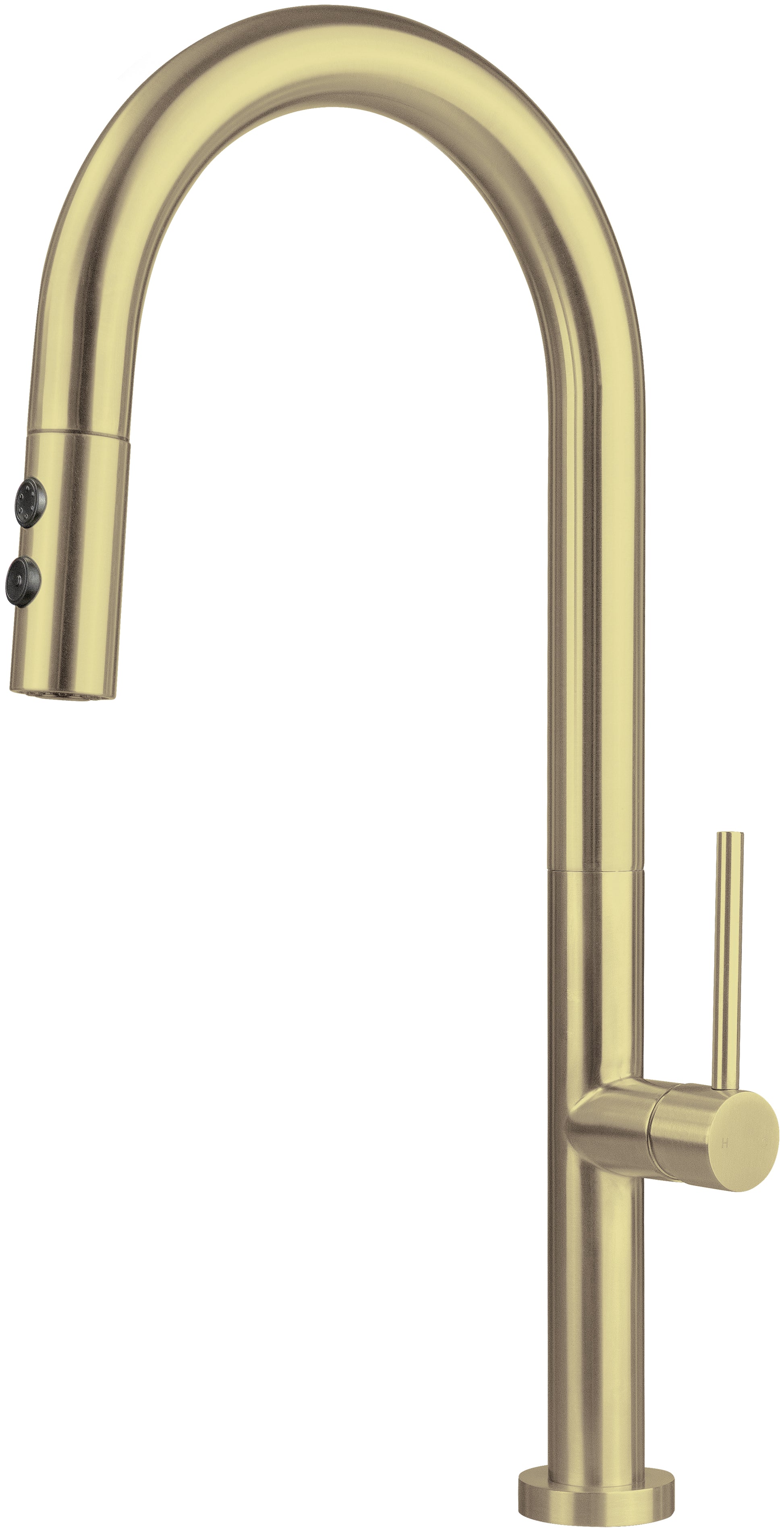 Virtuves jaucējkrāns ar izvelkamu snīpi - 2 veidu strūklas Olfato 451 cm matēts zelts - N1 Home
