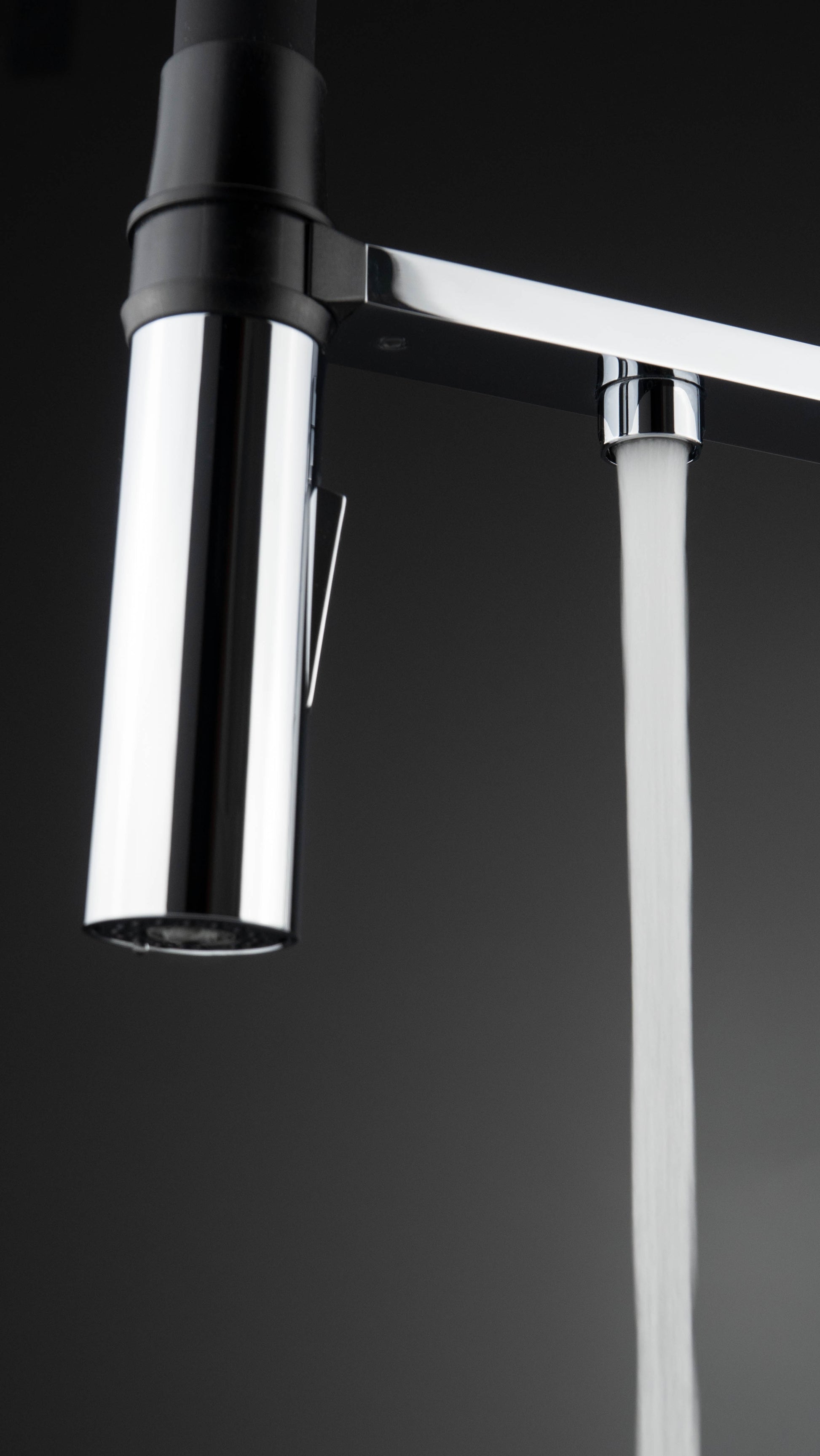 Virtuves jaucējkrāns ar ūdens filtra pieslēgumu un elastīgu snīpi Magnetic 549 mm hroms - N1 Home