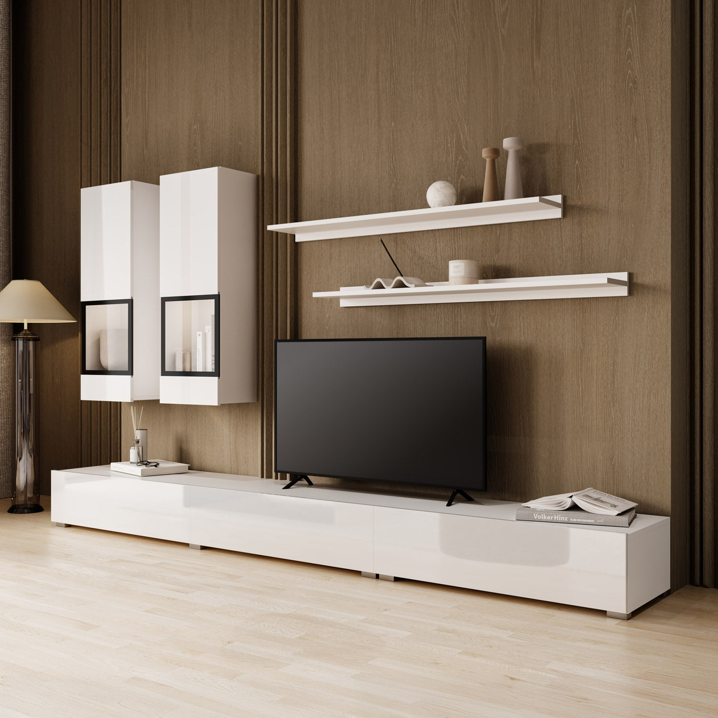 Sienas bloks Barots 270/41 cm balts spīdums/melns - N1 Home