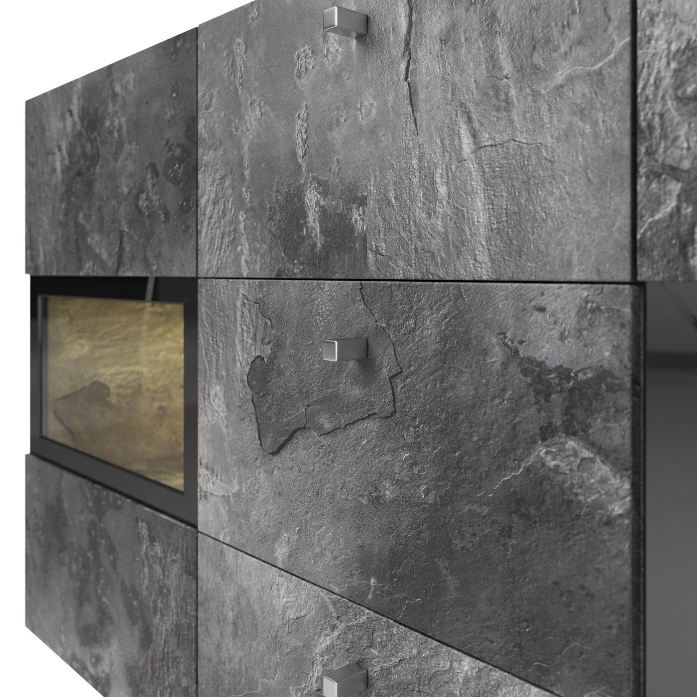 Kumode Barots 132/39/70 cm šīferis/melns - N1 Home