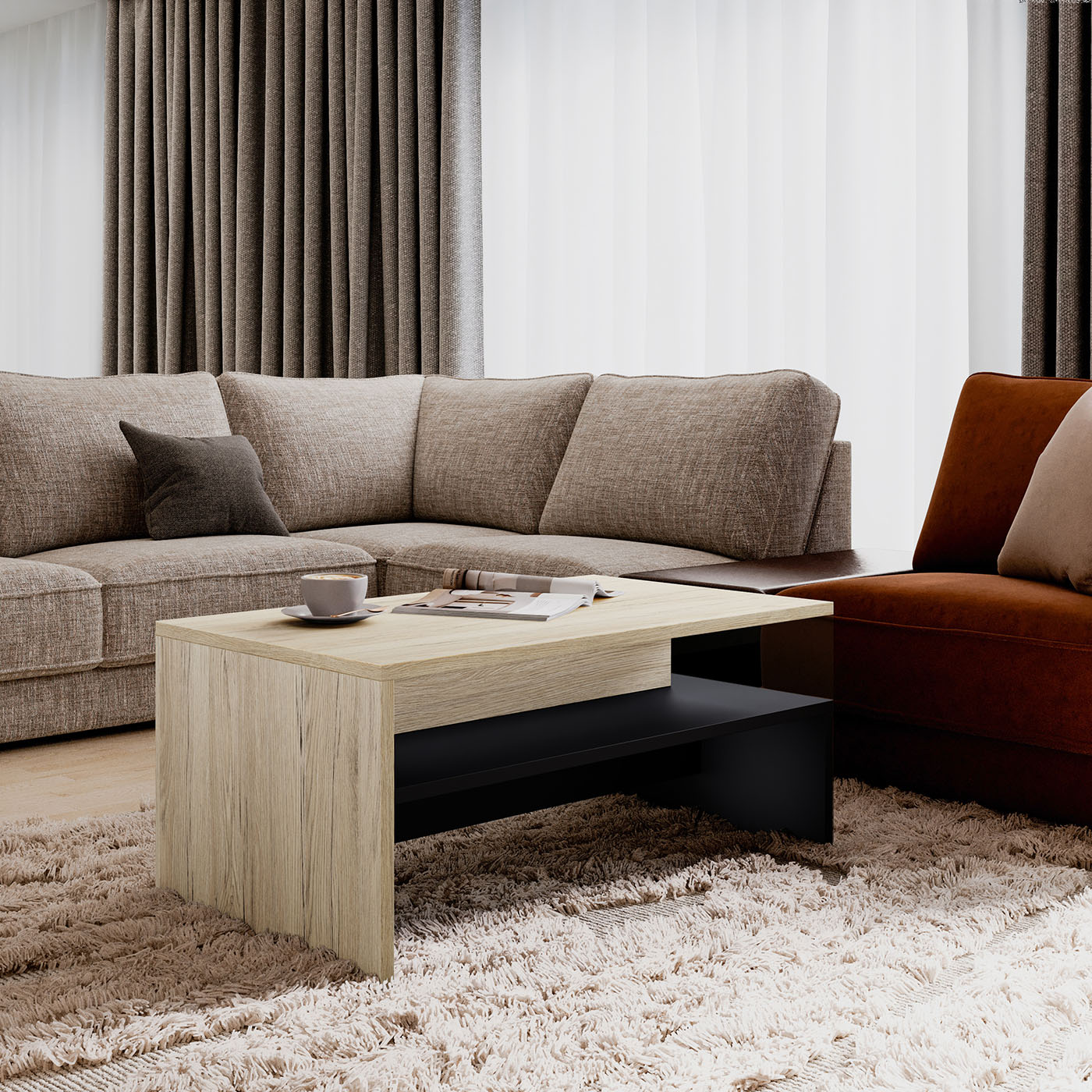 Kafijas galds Barots 100/60/45 cm San Remo ozols - N1 Home